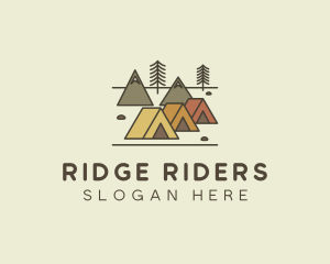 Tent Forest Camping logo design