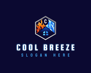 Heating Cooling HVAC logo design