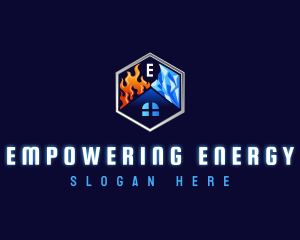 Heating Cooling HVAC logo design