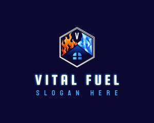 Heating Cooling HVAC logo design