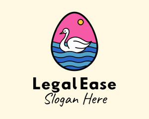 Egg Swan Swimming Logo