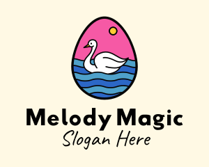 Egg Swan Swimming Logo