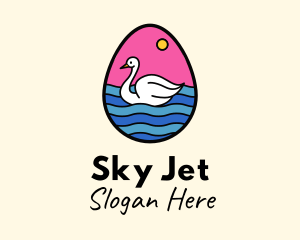 Egg Swan Swimming Logo