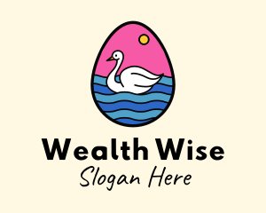 Egg Swan Swimming Logo