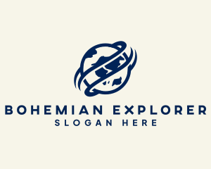 Globe Map Exploration logo design