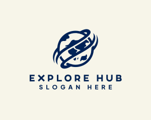 Globe Map Exploration logo design