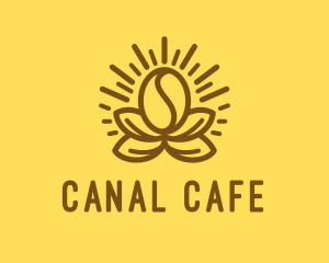 Bright Cafe Coffee Bean logo design