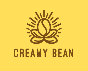 Bright Cafe Coffee Bean logo design