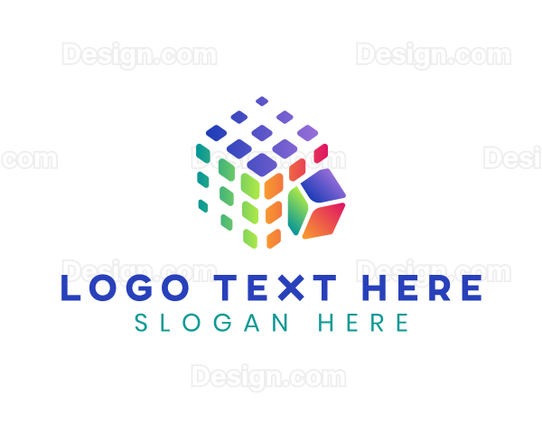 Rubiks Cube Puzzle Logo