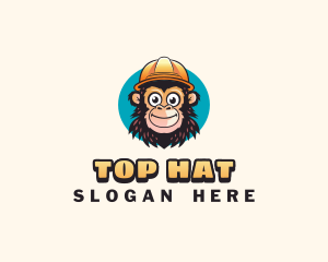 Monkey Construction Hat logo design