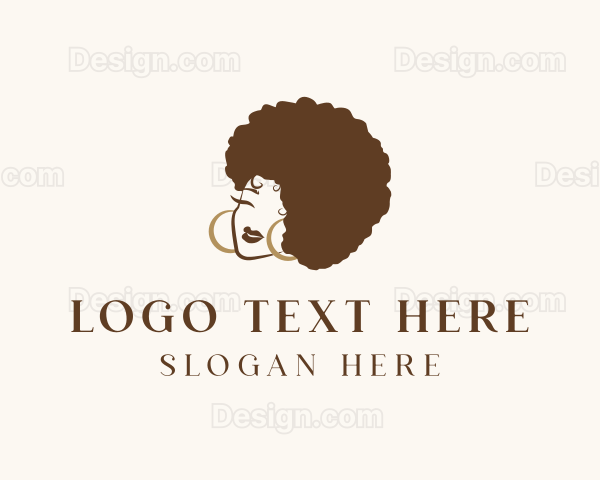 Afro Hair Woman Logo