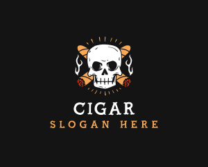 Tobacco Skull Smoke logo design