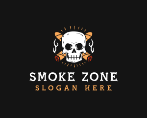 Tobacco Skull Smoke logo design