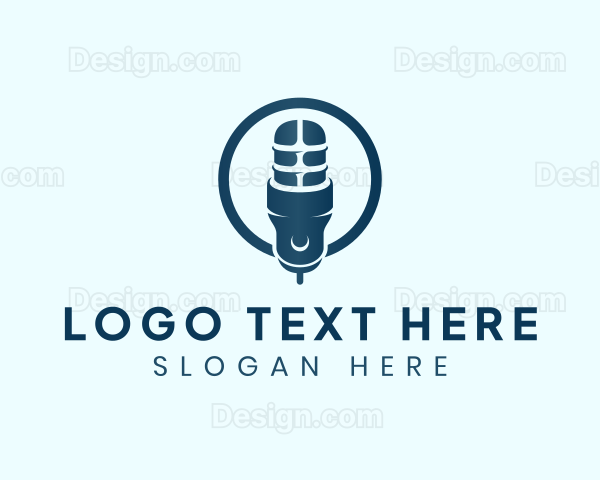 Podcast Microphone Record Logo
