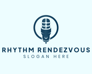 Podcast Microphone Record logo design