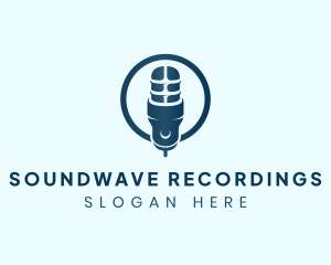 Podcast Microphone Record logo design