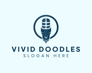 Podcast Microphone Record logo design