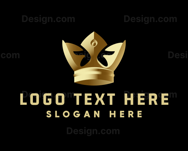 3D Metallic Royal Crown Logo