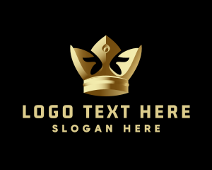 3D Metallic Royal Crown logo