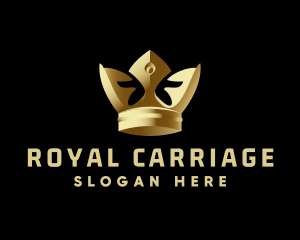 3D Metallic Royal Crown logo design