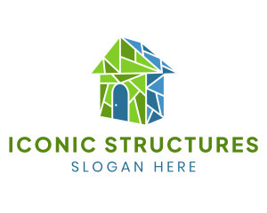 Mosaic House Structure logo design