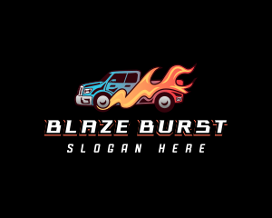 Blazing Pickup Truck logo design