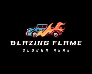 Blazing Pickup Truck logo design