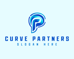 Curve Motion Letter P logo