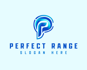 Curve Motion Letter P logo design