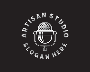 Microphone Recording Studio logo design