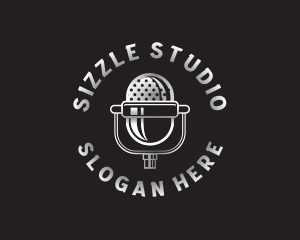 Microphone Recording Studio logo design