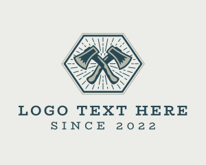 Hipster Lumberjack Axe logo