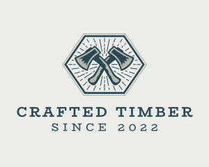 Hipster Lumberjack Axe logo design