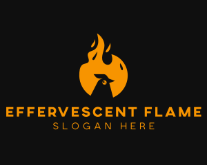 Chicken Flame Barbecue Grilling logo design