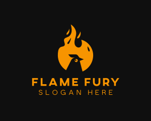 Chicken Flame Barbecue Grilling logo design