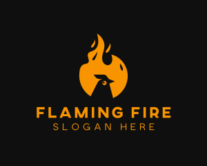 Chicken Flame Barbecue Grilling logo design