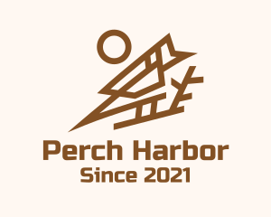 Geometric Perched Bird logo