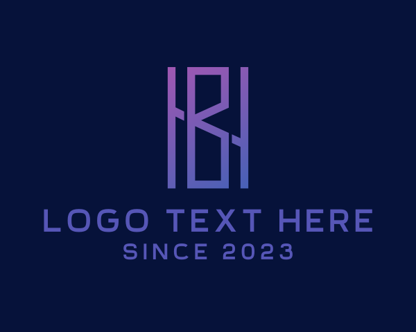 Letter Bh logo example 3