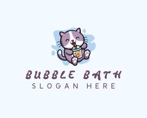 Cat Bubble Tea logo design