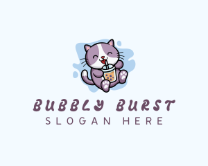 Cat Bubble Tea logo design