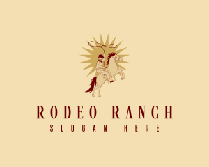 Cowboy Horse Rodeo logo design