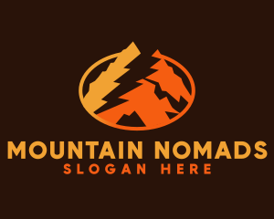 Lightning Mountain Nature logo design