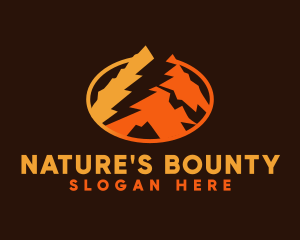 Lightning Mountain Nature logo design