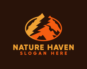 Lightning Mountain Nature logo design