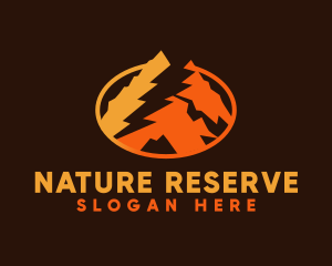 Lightning Mountain Nature logo design