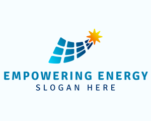 Solar Panel Sun logo design