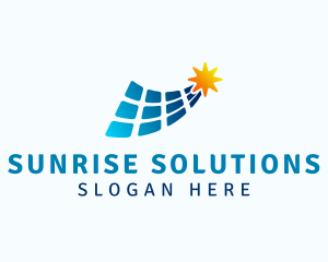 Solar Panel Sun logo design