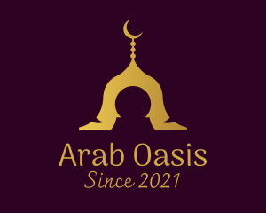 Gold Mosque Silhouette logo design