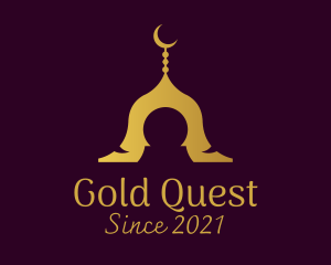 Gold Mosque Silhouette logo design