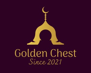 Gold Mosque Silhouette logo design